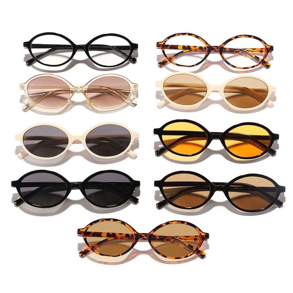 Gafas de sol redondas pequeñas con montura pequeña para hombre y mujer, lentes de viaje con protección UV400, ovaladas de plástico, nuevas