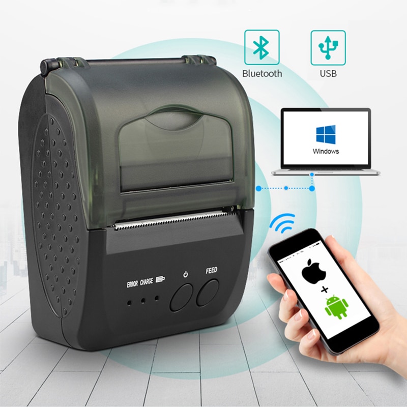 58mm termisk kvittoskrivare bluetooth handhållen bärbar pos-kvittoskrivare för android ios windows usb mini mobil skrivare