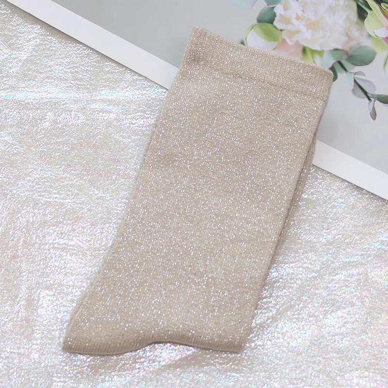 29 kleuren Mode sexy glanzende sokken Koreaanse stijl Goud zilver zijden sokken Luxe Damessokken van: Ivoor