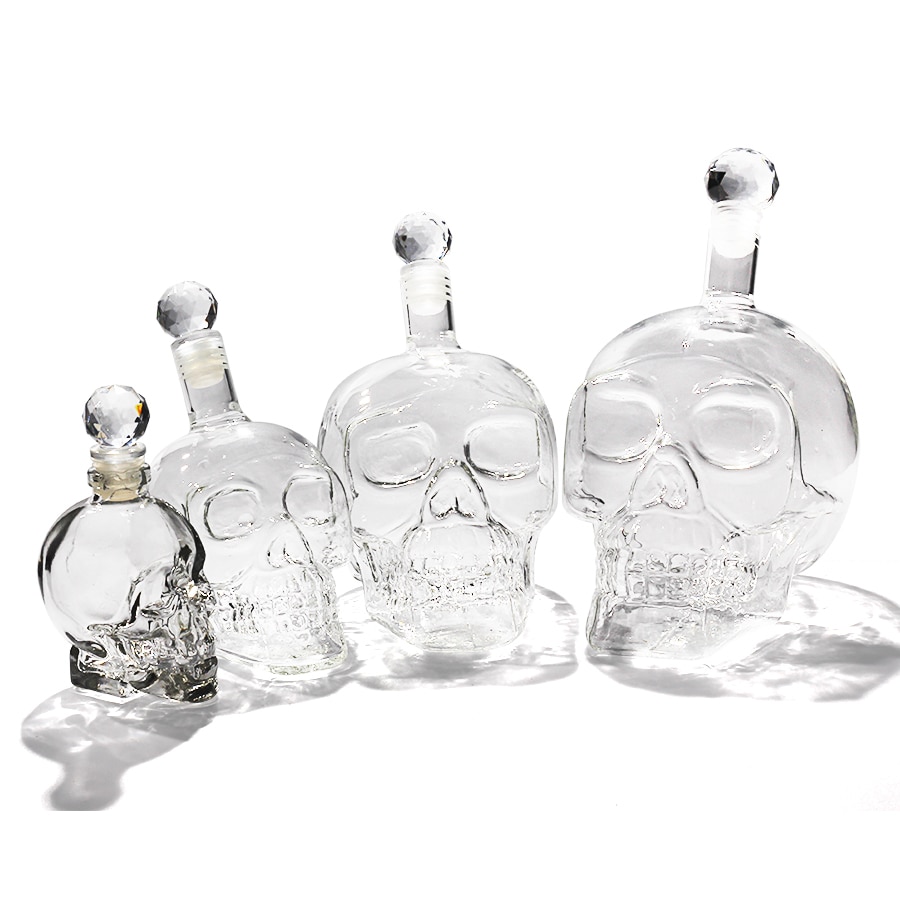 Wodkafles Skull Hoofd Flessen Creatieve Gothic Wijn Glas Cup Decanter Wijn Glazen Fles met Tap