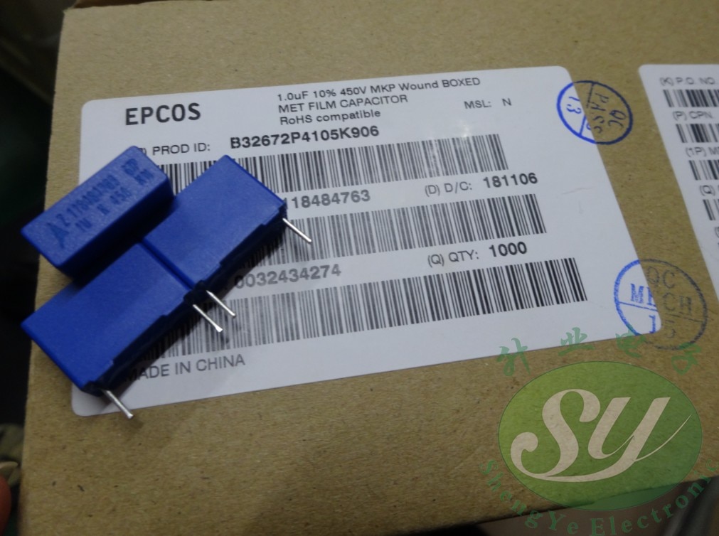 20PCS EPCOS B32672P4105K 1UF 450V PCM15 film capacitor B32672 105/450V p15mm MKP 105 1.0uf/450v 1u0 1u