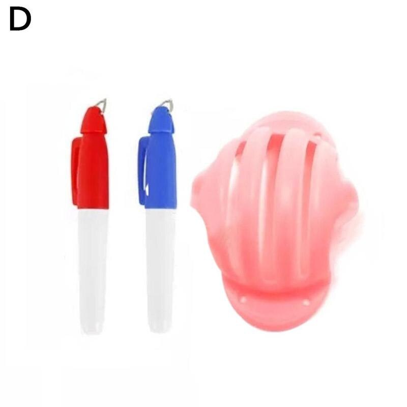 Golf Ball Triple Track ERC Chrome Soft 3 Line Marker Stencil + 2 Pen Golf Putting Positioning Aids Golf Ball Marker Outdoor Tool: Pink