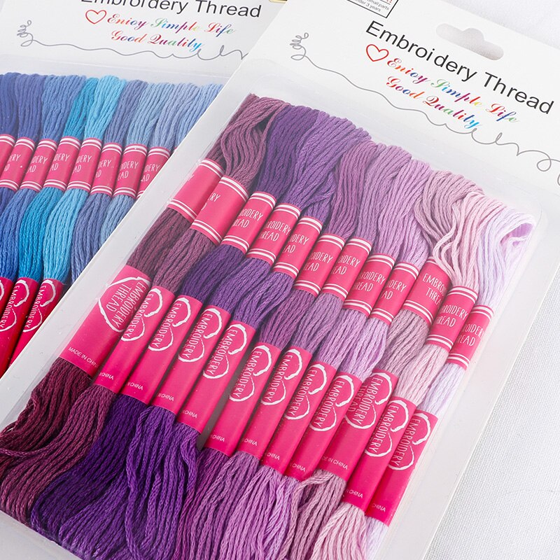 Embroidery Thread Gradient Colors DMC Floss Cross Stitch Kit Premium Rainbow Embroidery DIY Threads Crafts Cotton Sewing Skein