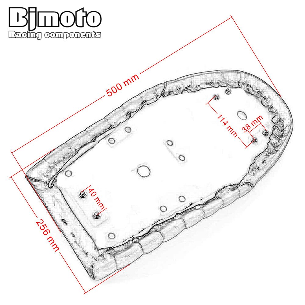 BJMOTO Brat Long-Flat Cafe Racer Seat Retro Locomotive Refit Motorcycle Seat Leatherette Waterproof Hump Seats Cover