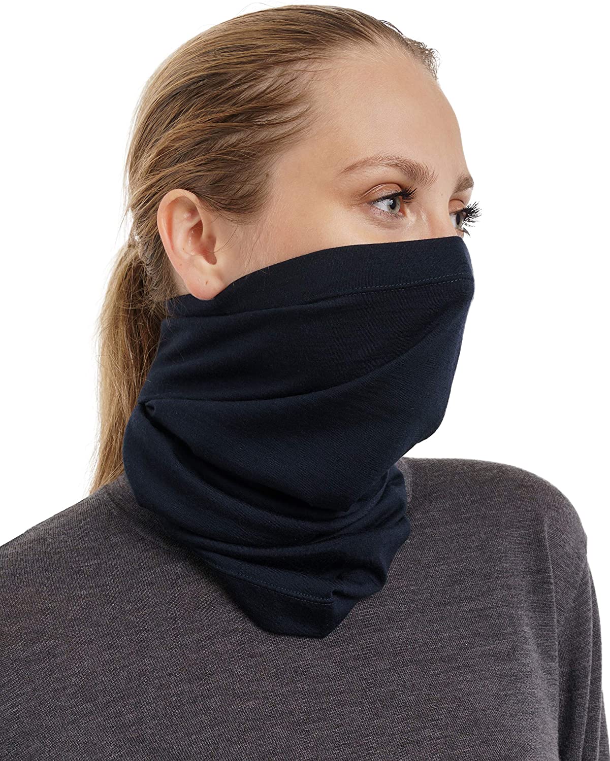 100% Merino Wool Neck Gaiter&amp; Bandana Women Men Merino Lightweight Ski Face Mask Neck Warmer Ring Wrap 1 Layer Warm Cover Scarf