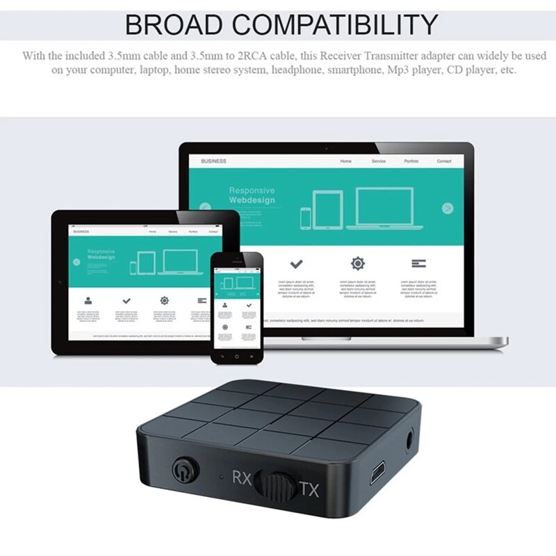 o Receiver Transmitter Bluetooth 5.0 AUX RCA 3.5MM Jack USB Music Stereo Wireless Adapters for Car TV PC Speaker