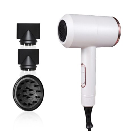 Hair Dryer Negative Ionic Blow 2000W Dryer Cold Wind Air Brush Hairdryer Strong Power Dryer Salon Style Tool: White / US