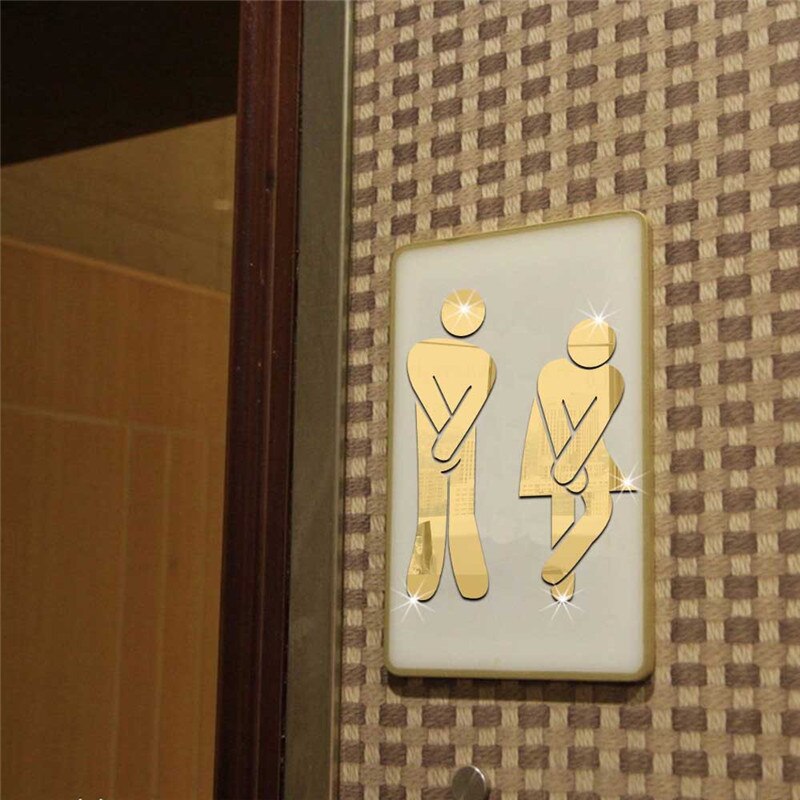 3D Diy Wc Entree Aanmelden Wc Muurstickers Voor Deur Home Hotel Toilette Decor Thuis Muursticker Decor Decoratie Stickers