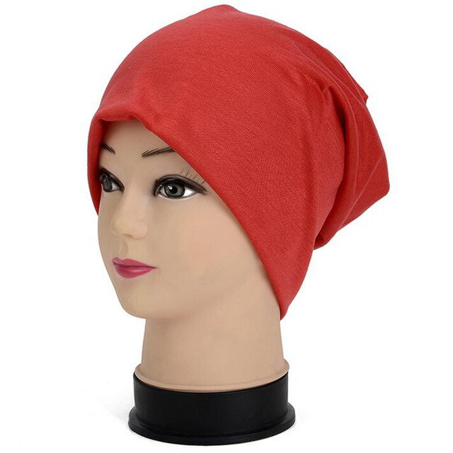 Forår efterår solid colorknit beanie kvinder cool afslappet hat varm kvindelig softhedging kasket slouchy motorhjelm ski vinter: Rød
