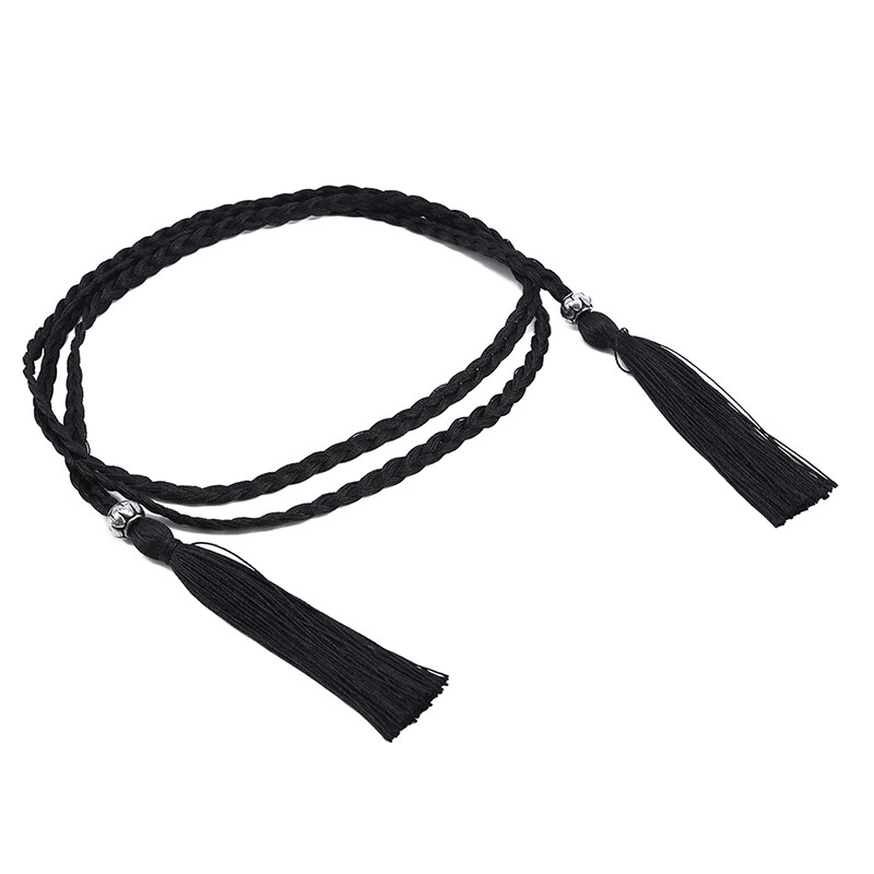 155cm de Long gland mélange couleur à la main rideau tissu décor gland frange macramé pendentif bricolage tissu artisanat accessoires: black