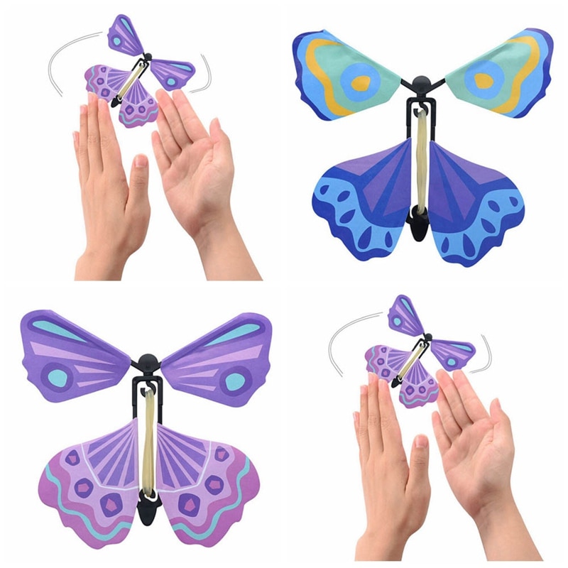 2Pcs Novelty Magic Props Kinderspeelgoed Vliegende Vlinders Speelgoed Kids Educatief Vlinder Spel Willekeurige Kleur
