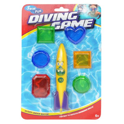 Børn barn sommer vand legetøj torpedo raket dykning ring bøjer swimmingpool tilbehør undervands dykkesticks legetøj: 5