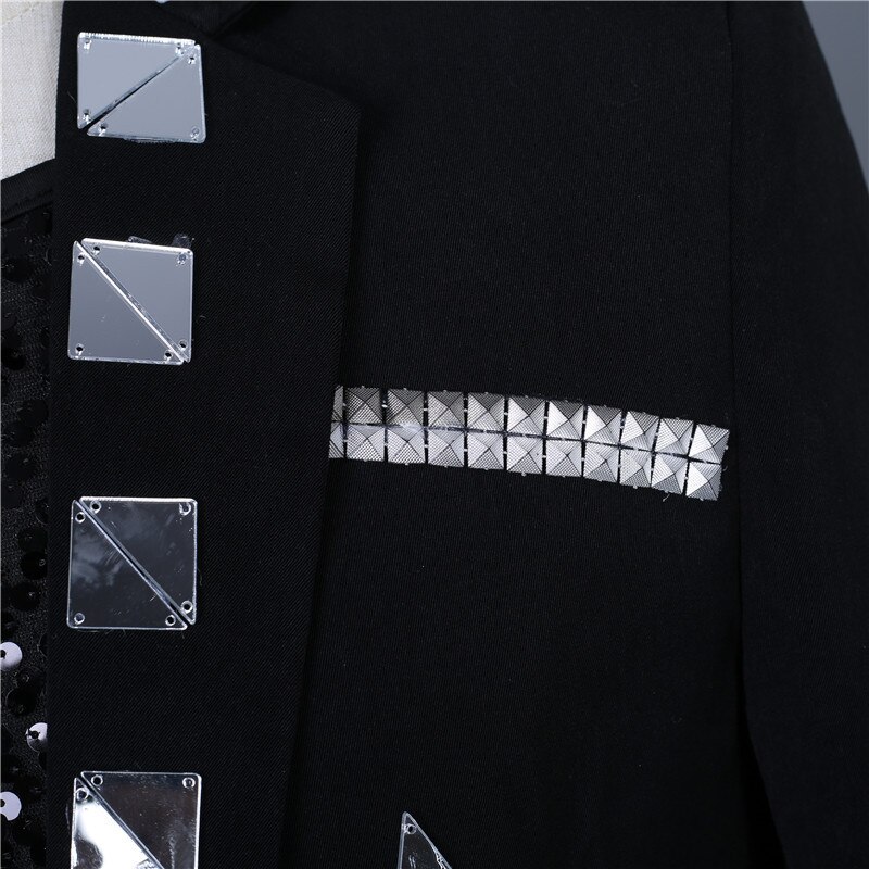 Veste de costume et Blazer de luxe pour homme, brillante, décontractée, noire, avec perles de cristal, en Stock,