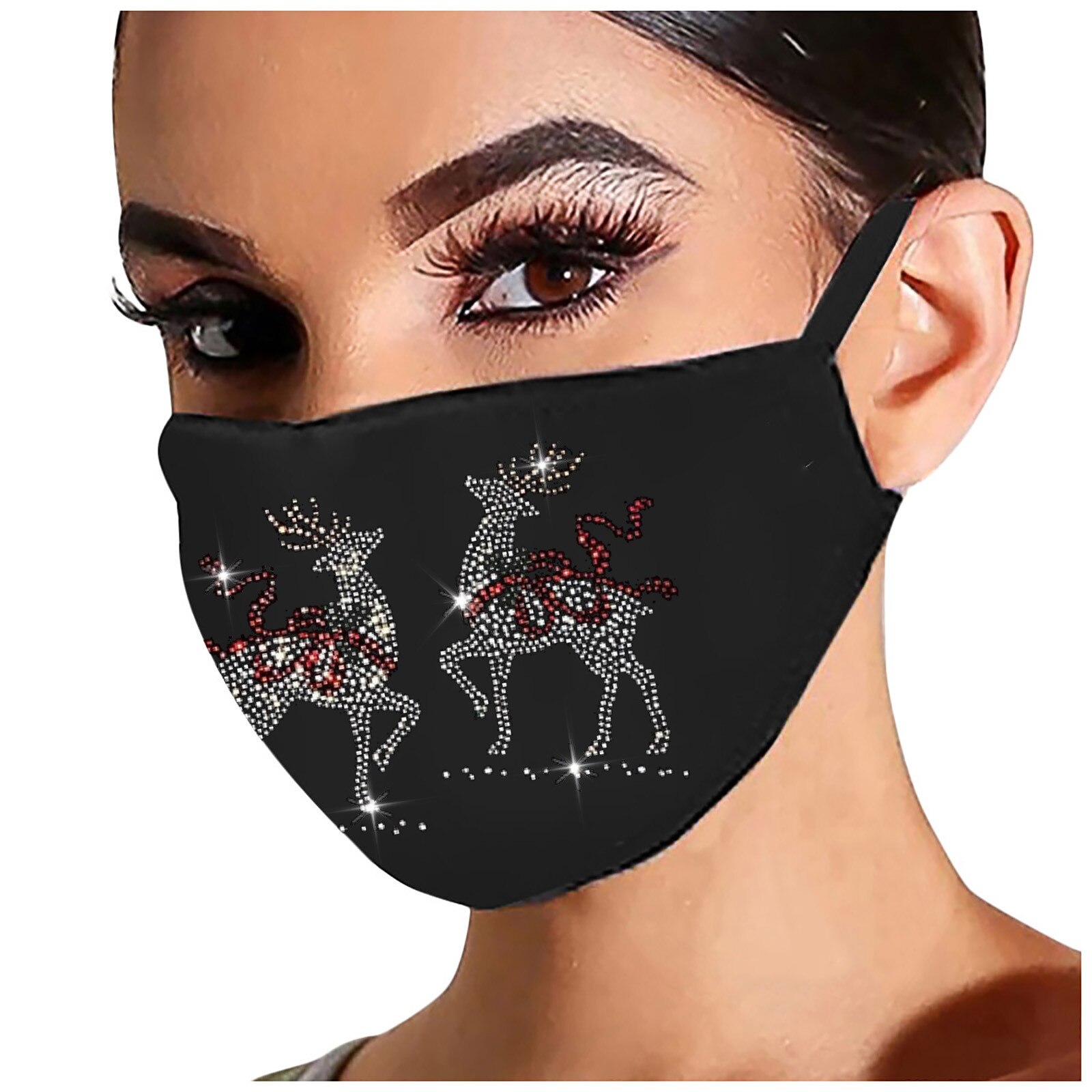 Mascarilla navideña de alce, adornos navideños para el hogar, adorno de Navidad, de Navidad, Año ,