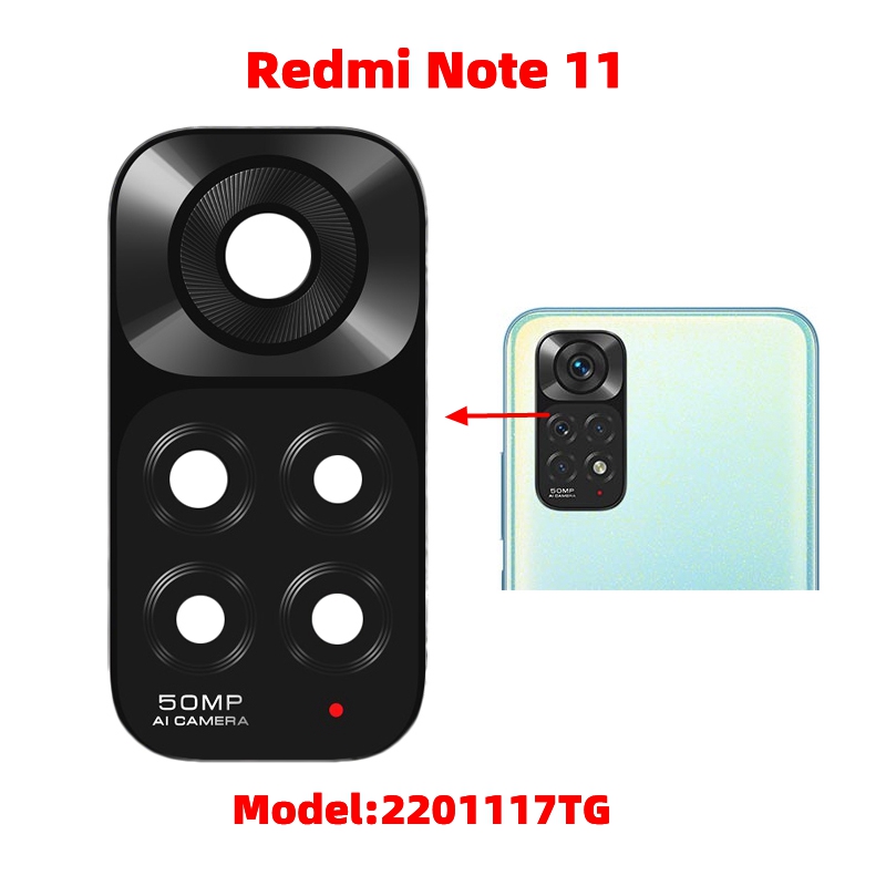 Vetro dell'obiettivo della fotocamera per Xiaomi Redmi Note 11, 11S, 11 Pro 4G/5G Parti per smartphone con obiettivo in vetro per fotocamera posteriore: rosa