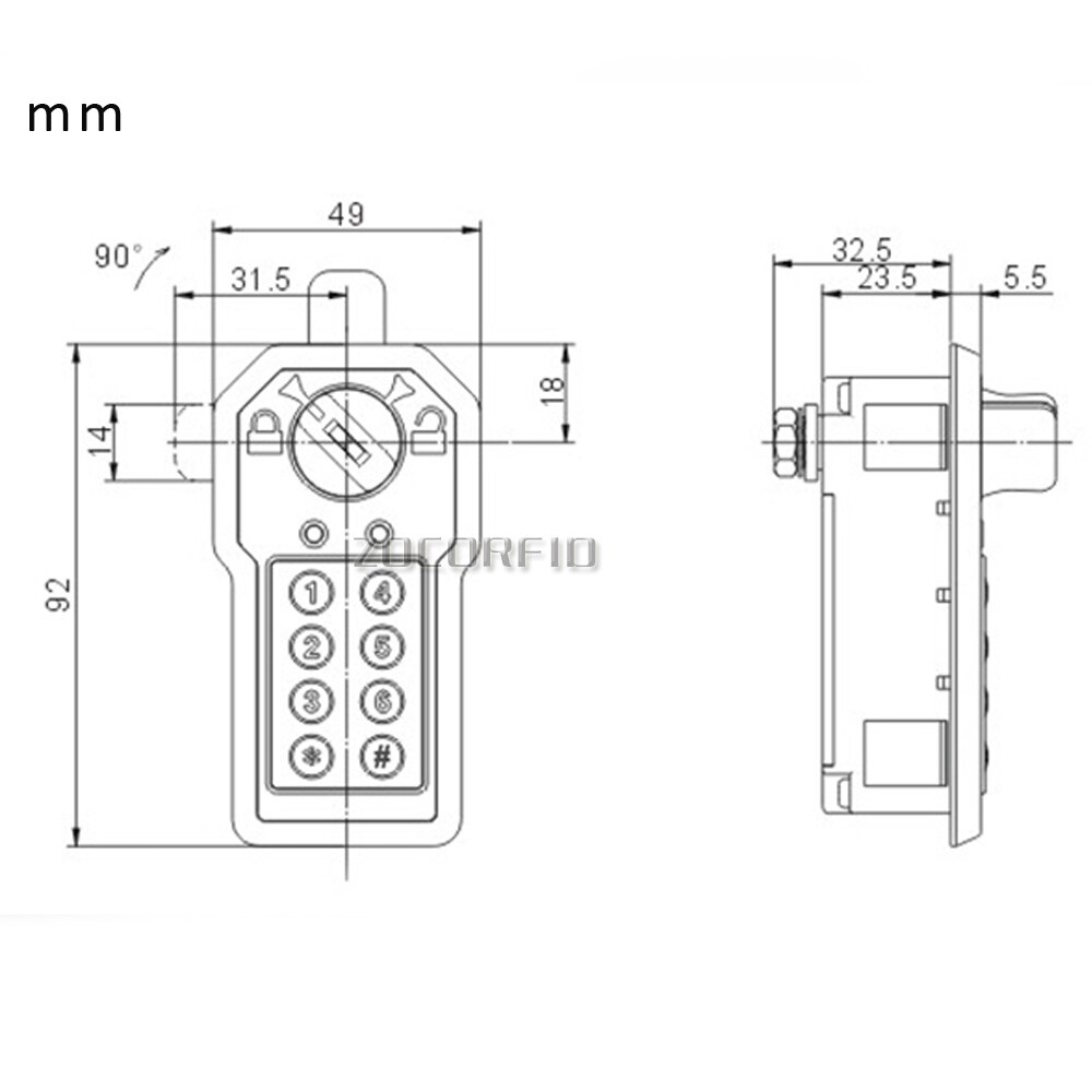 Dry battery Electronic Keypad Cabinet Lock with Master Key/ Keyless Locker Lock/ Electronic Combination Lock
