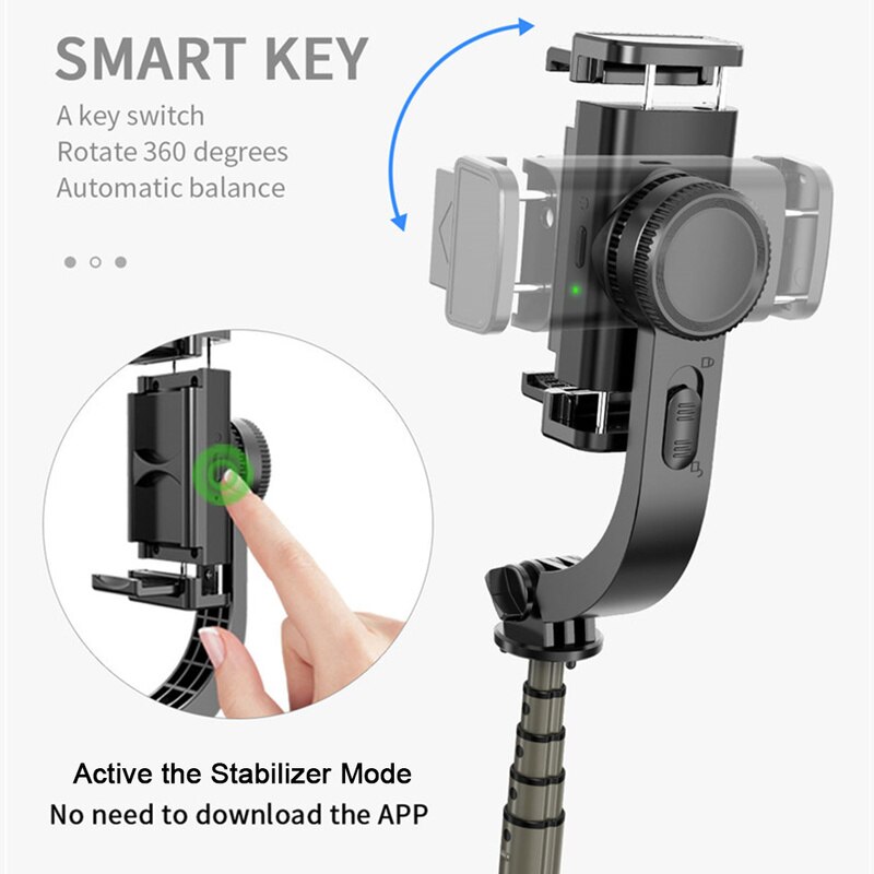 L08 Selfie bâton stabilisateur Smartphone trépied support de téléphone avec Bluetooth Selfie télécommande pour IPhone Android téléphones