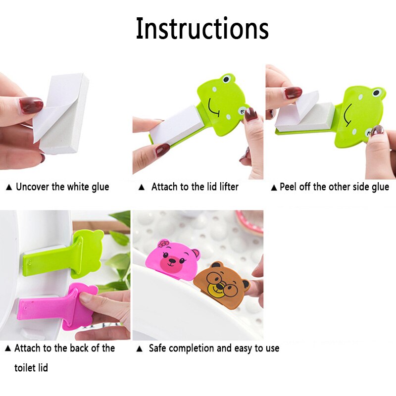 5/2/1Pcs Cartoon Toilet Lid Flipper Handle Anti-Dirty Hand Uncovering Flip Cover Handle Toilet Seat Lifter Bathroom Accessories