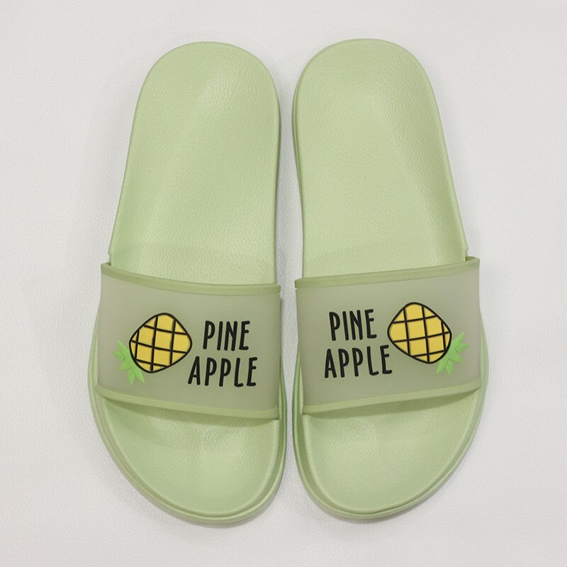 Sommer hjemmesko kvinder sko sød frugt gelé farve gennemsigtig åben tå flip flops klare udendørs strandrutsjebaner sandaler: Behagelig grøn / 38