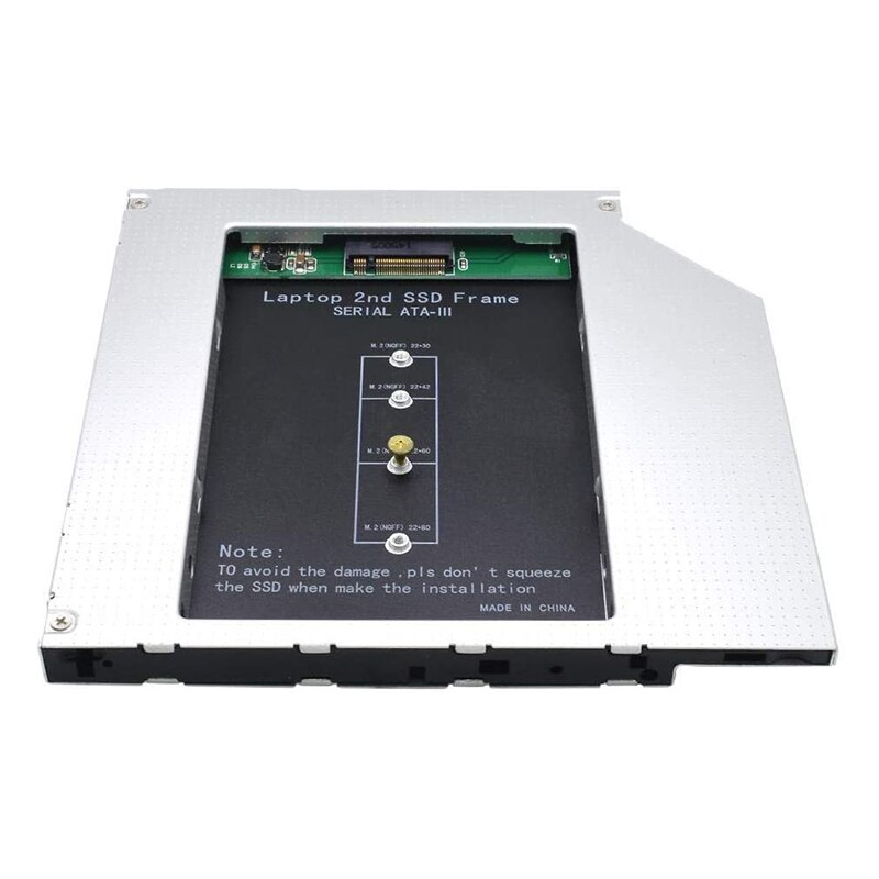 NGFF M.2 M2 2Nd HDD Caddy 12.7mm SATA 3 Optibay Hard Disk Enclosure Adapter DVD-ROM HDD 2.5 SSD Case for Laptop