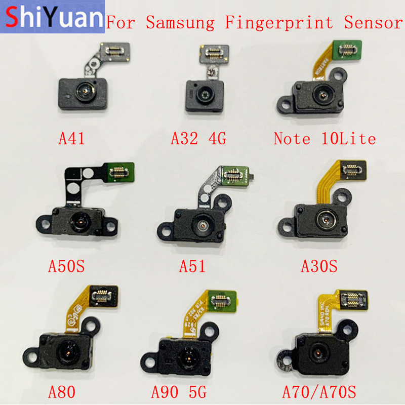 Czytnik linii papilarnych strona główna przycisk Flex Cable Ribbon dla Samsung A90 80 A70 A41 A32 A50S A30S A51 A52 N770 czujnik dotykowy naprawa części