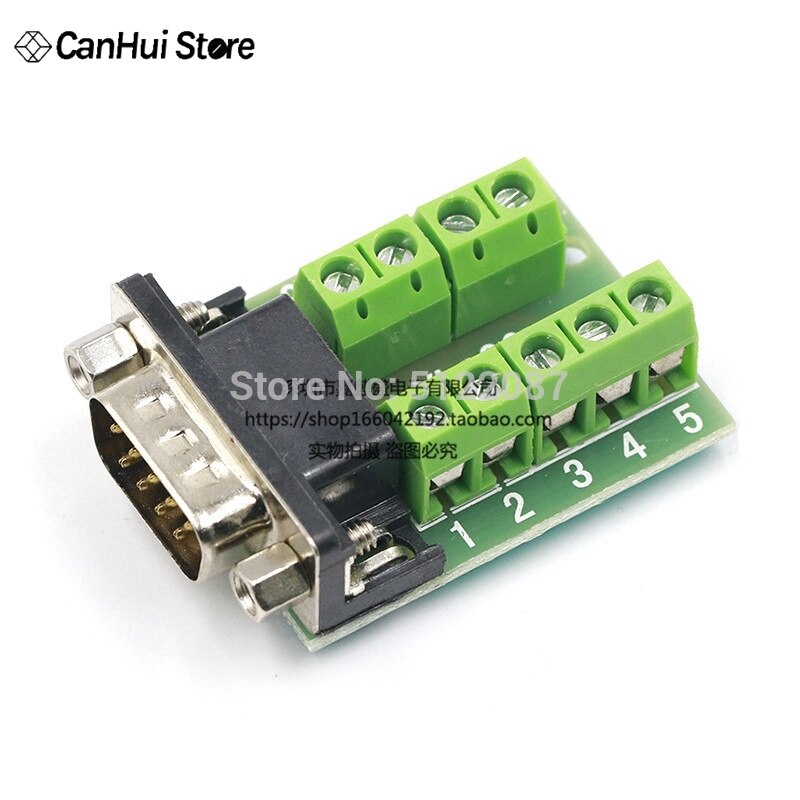 Adaptador hembra macho DB9, módulo de Terminal de señales, conector RS232 serie a Terminal DB9: Male