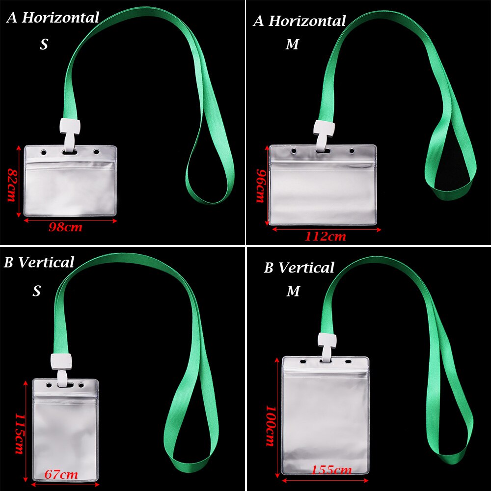 soporte de tarjeta de identificación de 2 lados Horizontal Vertical claro cubierta de tarjeta de trabajo de plástico suave impermeable funda, soporte
