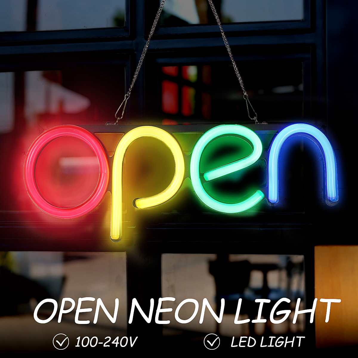 OPEN LED Neon Light Sign Tube Handmade Visual Artwork Bar Pub Club Wall DecorTube Neon-Bulbs Led-Light Wall-hanging