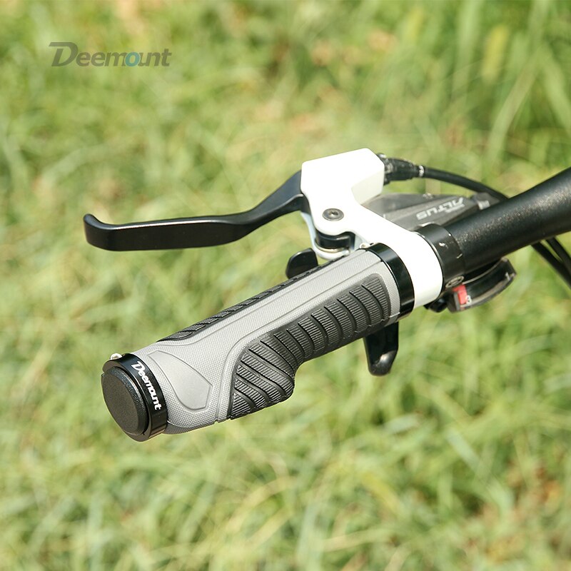 Deemount Bicycle Grips 2 Ends Fixed Lock Rings Gear Not-slip Shock Absorption Handlebar Rubber Grips Dual Color Casing