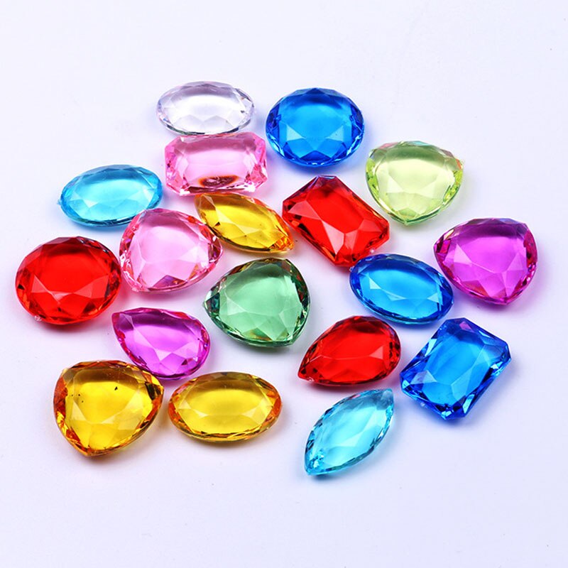 30pz pirata Tesoro caccia ragazzi ragazze gemme di diamanti multicolori giocattolo giocattoli per bambini gioielli gioielli Speelgoed Meisjes bomboniere: Default Title