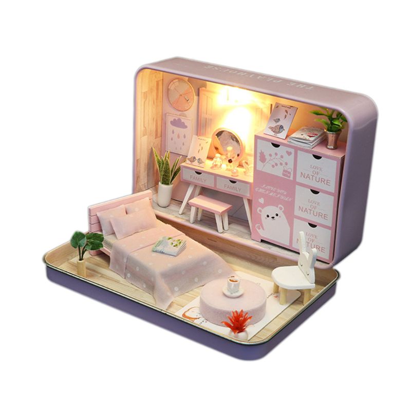 CUTE ROOM Doll House Furnitures Box Theatre DIY Model Miniatures Wooden Dollhouse Toys For Children Countryside Notes: S