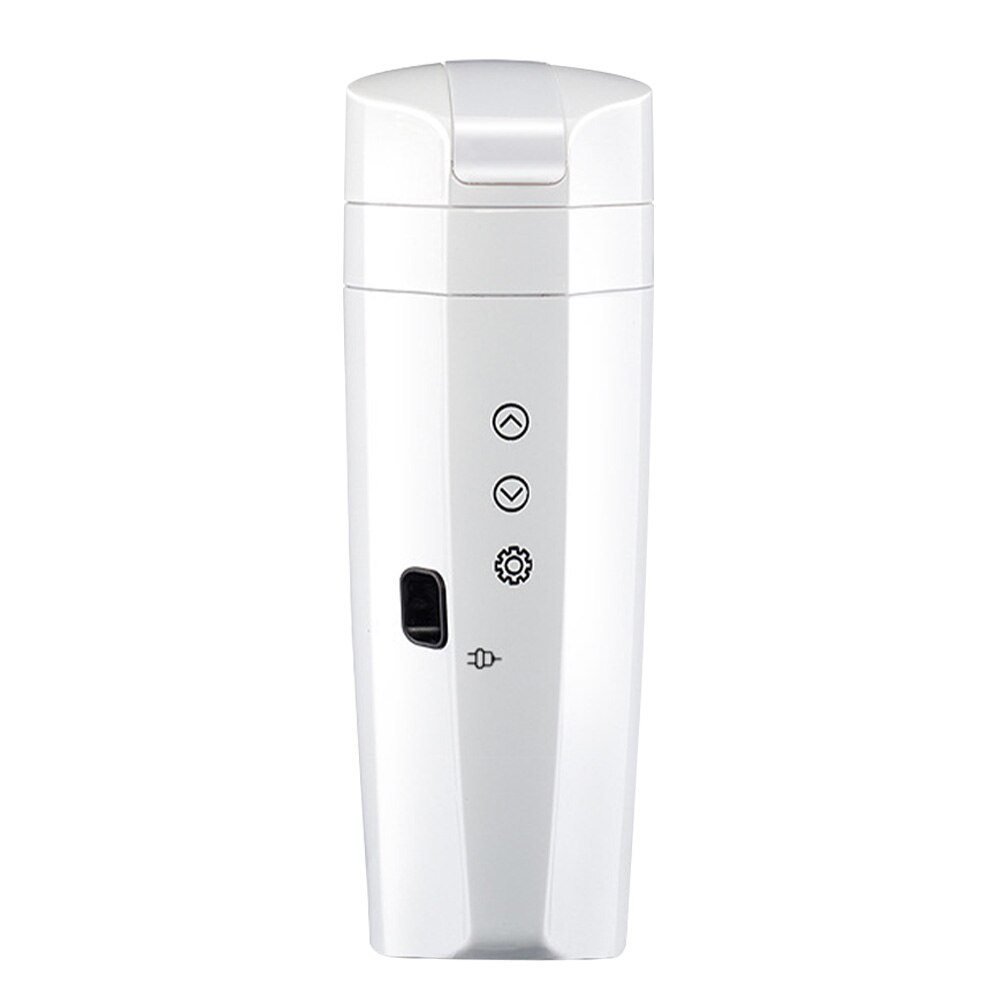 12v 24v vattenkokare intelligent bekväm vattenuppvärmning kokande kaffe isolering mugg bil elektrisk kopp universal digital display: Vit
