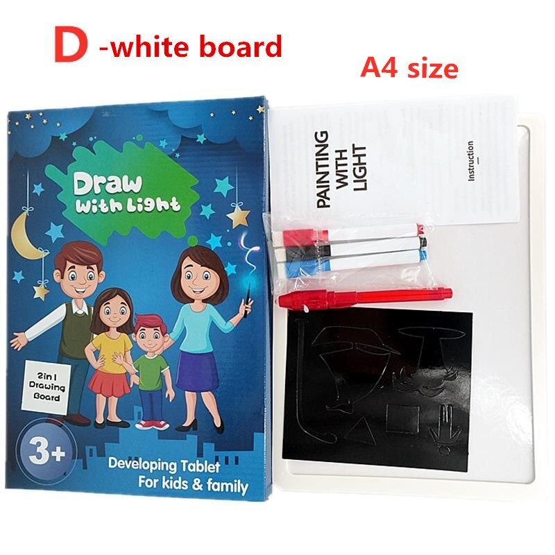 Giocattolo educativo Tavolo Da Disegno Tablet Graffiti 1pc A4 A3 Led Luminoso Magia Grezzo Con La Luce-fun: New A4 White