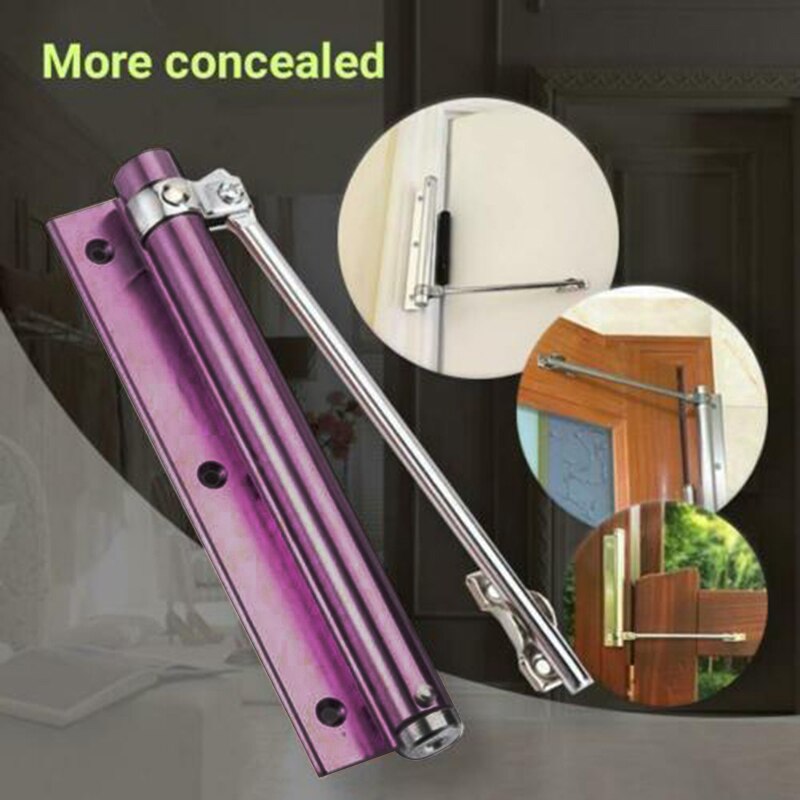 Automatic Door Closer Door Self Closing Hinge Single Spring Adjustable Surface Mounted Automatic Closing Fire Rated Door Alloy