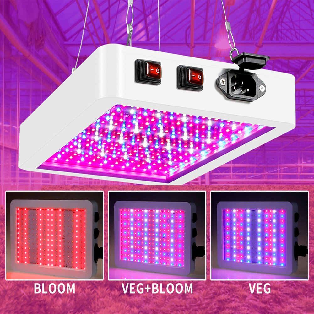 25W-80W LED Indoor Plants Veg Grow Light Full Spectrum Red Blue Light 81-312LEDs Flower Light Fixtures with Daisy Chain Function