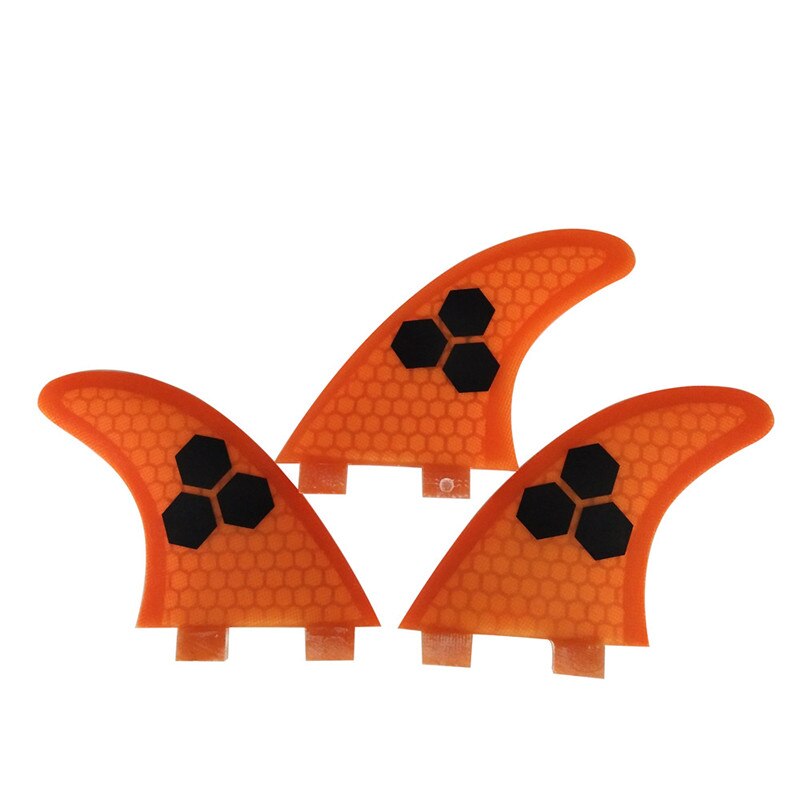 FCS G5 aletas tabla de surf aleta M Tamaño de fibra de vidrio panal stand up paddle quilhas quillas FCS surf wassersport: Naranja