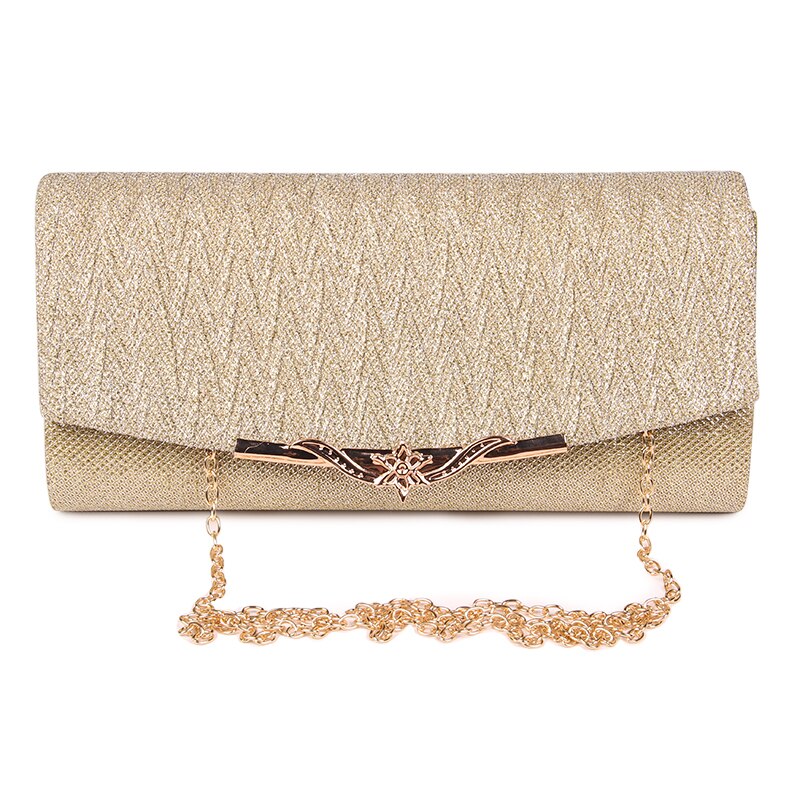 July's Lied Shiny Vrouwen Avond Bruiloft Clutch Bag Met Ketting Luxe Glitter Party Bridal Dames Handtassen Bolsa Mujer