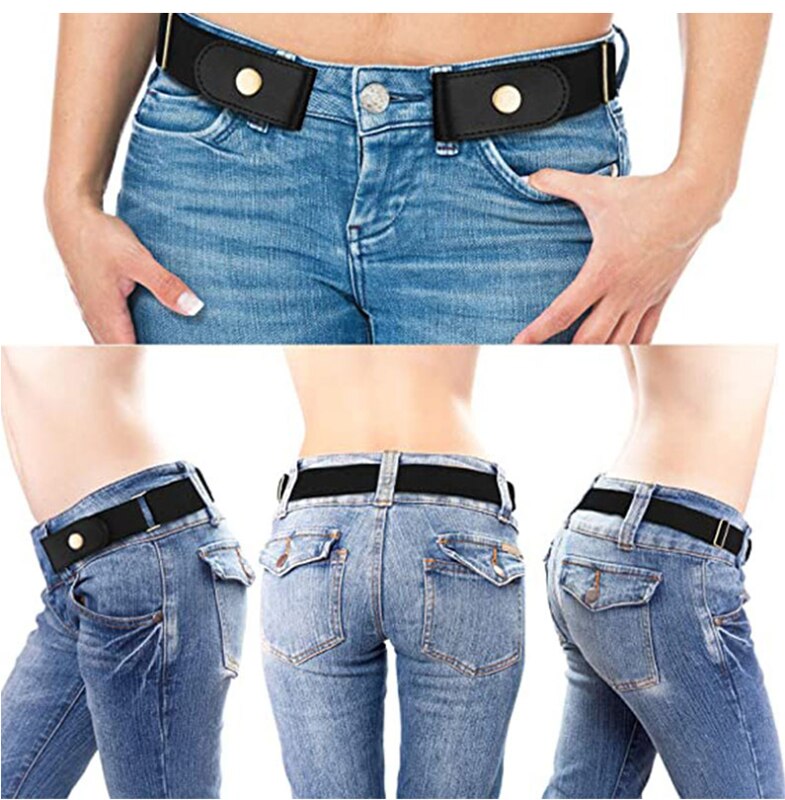 Buckle-Free Belt For Jean Pants,Dresses,No Buckle Stretch Elastic Waist Belt For Women/Men,No Bulge,No Hassle Waist Belt