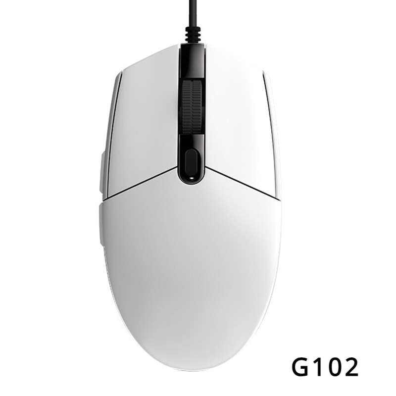 G102 G304 Wired Gaming Mouse RGB USB For PC Laptop Computer Ergonmic Mouse Gamer Mechanica Side Button: WHITE