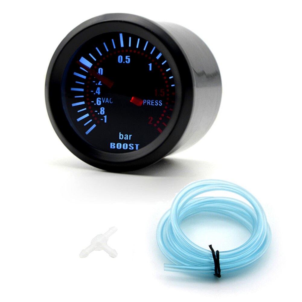Universal 52mm Pressure Turbo Boost Gauge 2/3 BAR Auto Turbo Boost Meter Smoke Len with Digital Led Light DC 12V Car Accessories