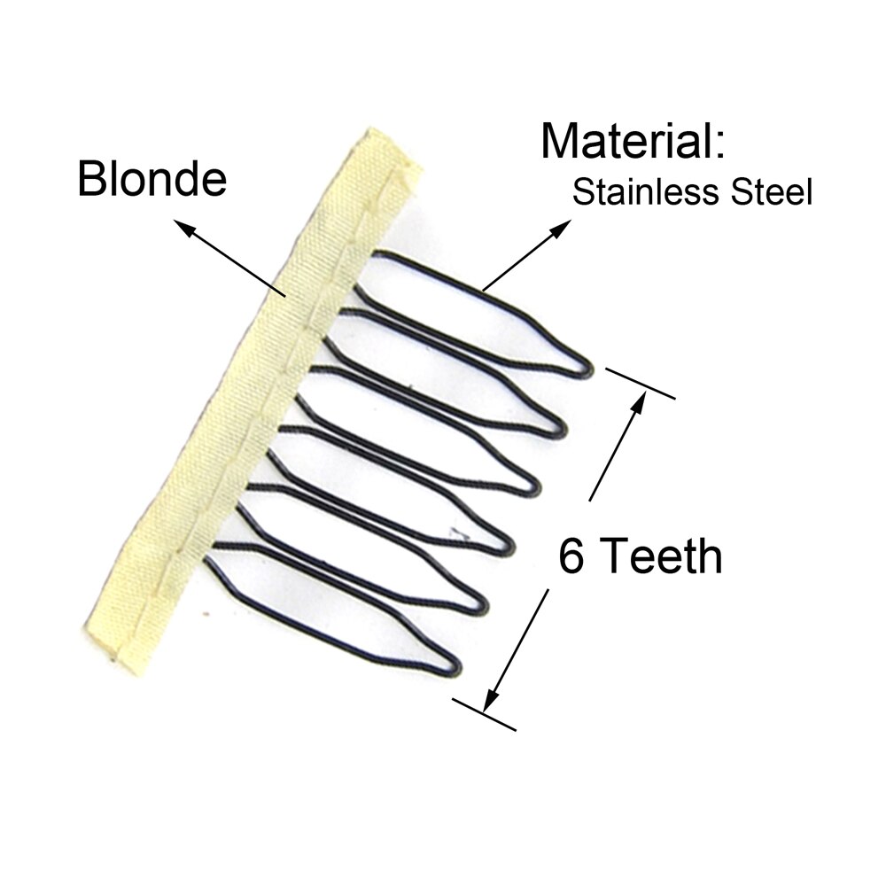 25Pcs Rvs Pruik Kammen Voor Pruik Caps Goedkope Clips Voor Pruik Stalen Vork Pruik Accessoires Zwart Clips Voor hair Extensions