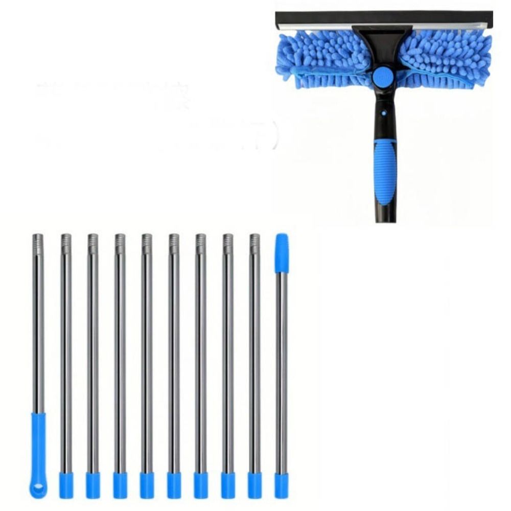 Long Duster Window Cleaning Squeegee Dusting Cleaning Extension Pole Ceiling Duster 2 In 1 Washing Dust Remover