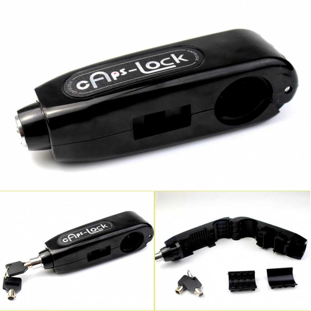 Universal Bicycle Motorcycle Lock Scooter Handlebar Safety Lock Brake Throttle Handle Anti-theft Safety Lock: Black