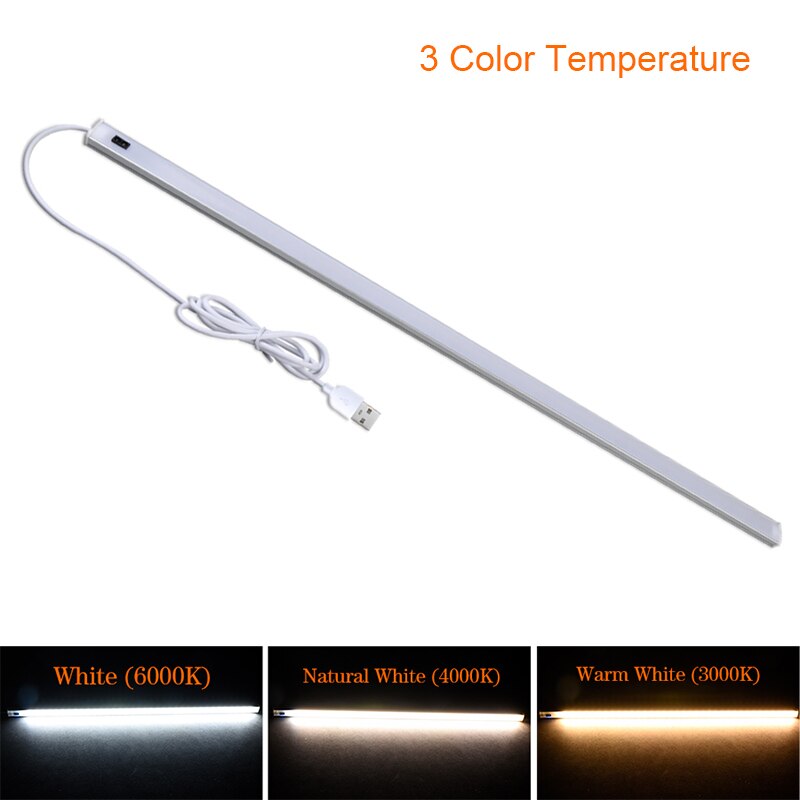 DC 5V USB Aluminium LED Bar Light Hand Scan Sensor Switch Control Kitchen Closet Light 30 40 50 cm 3 Color Temperature Wall Lamp: Red