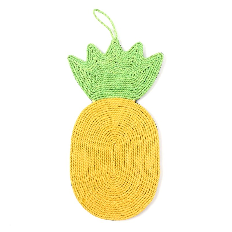 Practical Cat Scratcher Sisal Mat Cute Fruit Shape Cat Scratcher Nail Scraper Cat Toy Chair Table Sofa Cushion: YELLOW