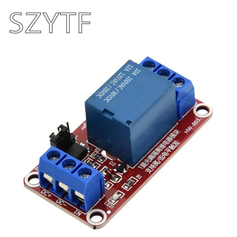 Módulo de relé de 1 canal 5V/12V, Escudo de placa con soporte de optoacoplador, disparador de nivel alto y bajo para Arduino