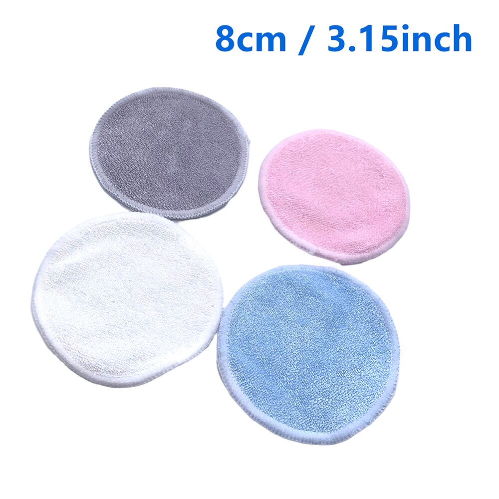 10Pcs Makeup Remover Pads Reusable Bamboo Fiber Washable Rounds Cotton Pads Make-up Cleansing Facial Pad Skin Cleaning Puff