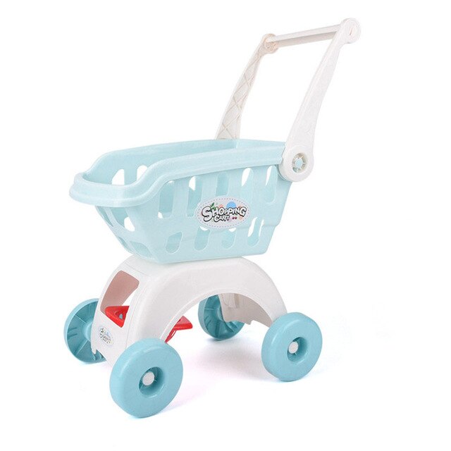 Chariot De Supermarché Jouet Avec Siège Poupée - Bleu - Pour Enfants Dès 3 Ans - Dimensions 41x30x58cm