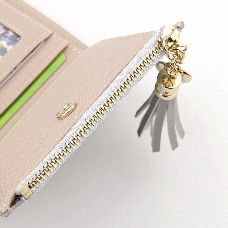 Kwastje Vrouwen Portemonnee Kleine Leuke Portemonnee Vrouwen Korte Lederen Vrouwen Portefeuilles Rits Portemonnees Portefeuillesubsidies Vrouwelijke Portemonnee Clutch