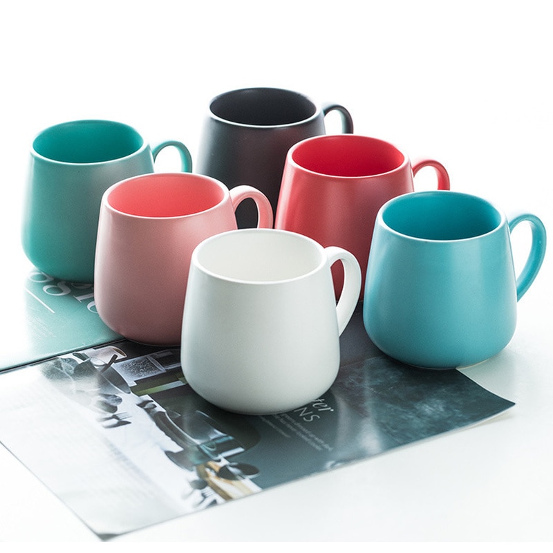Keramisk kaffemugg matt ren färg kaffemuggar tumbler kopp te mjölk latte porslin nyhet tumblers söta koppar